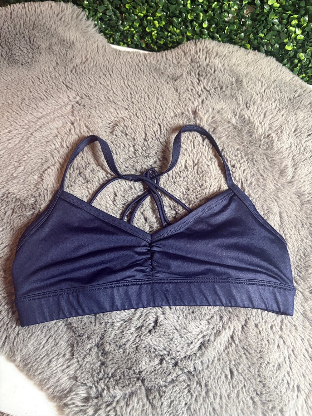 ALO Yoga Navy Strappy Sports Bra Size Small